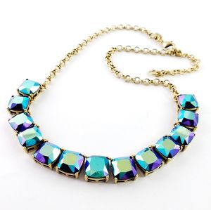 J. Crew Statement Necklace Blue Aurora Borealis